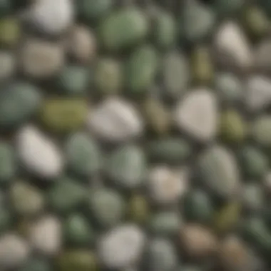 Geological formations with green and white speckled stones