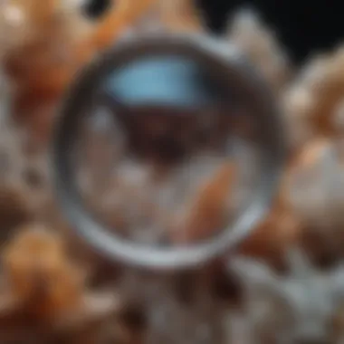 Detailed examination of mineral crystals under a magnifying lens