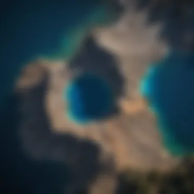 Aerial view of Crater Lake National Park showcasing the stunning blue waters and surrounding geological formations