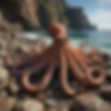 Giant Octopus Camouflaged Amongst Rocks