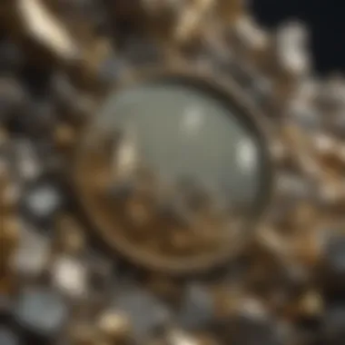 Exploring the Sparkling Beauty of Pyrite Crystals Glistening Pyrite Crystals Examined Through Magnifier