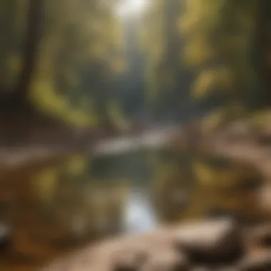 Panoramic view of a serene gold panning location