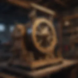 Historical gold mining equipment displayed