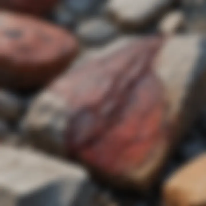 Granite Formation with Garnet Veins