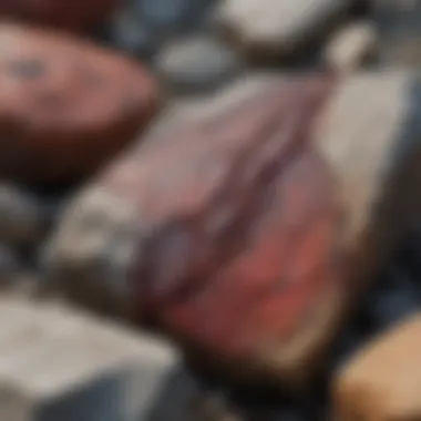 Mesmerizing Interplay of Garnet Veins in Granite Formation Granite Formation with Garnet Veins