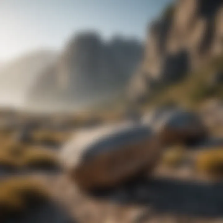 A scenic landscape featuring granite cliffs and boulders, highlighting their natural beauty.
