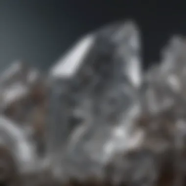 Gray Quartz Crystal Facets Close-up view of a gray quartz crystal showcasing its unique facets