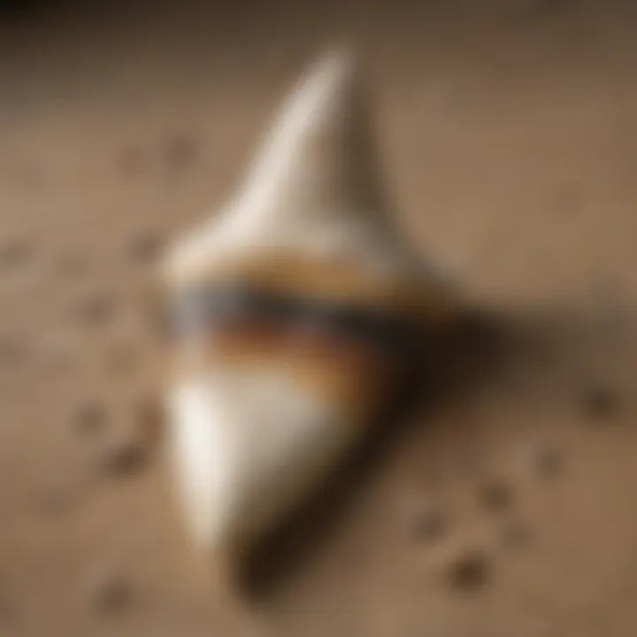 Close-Up of Fossil Great White Shark Tooth Specimen