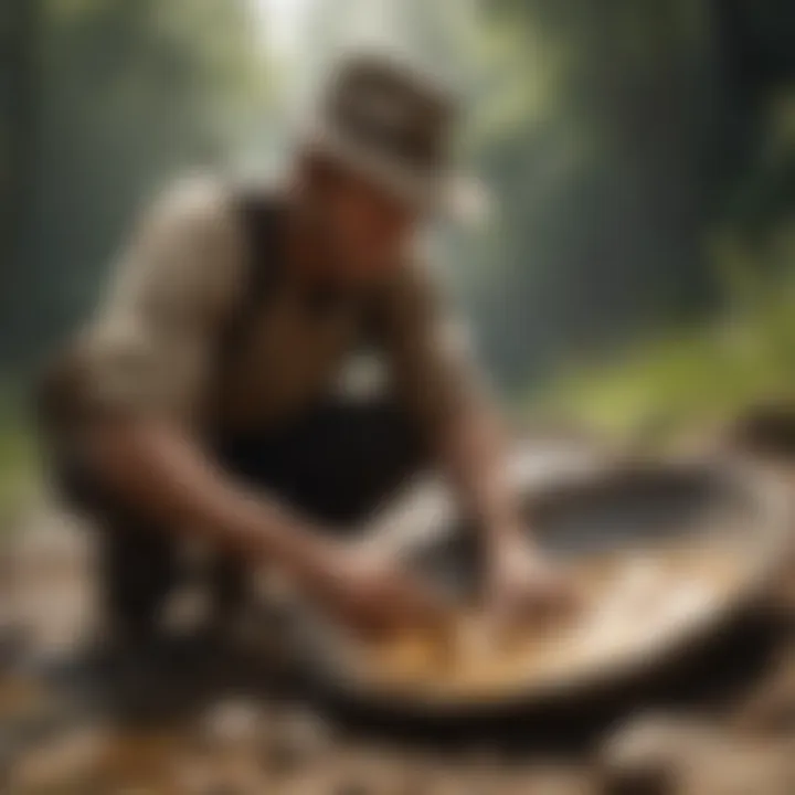 Techniques demonstrated in gold panning