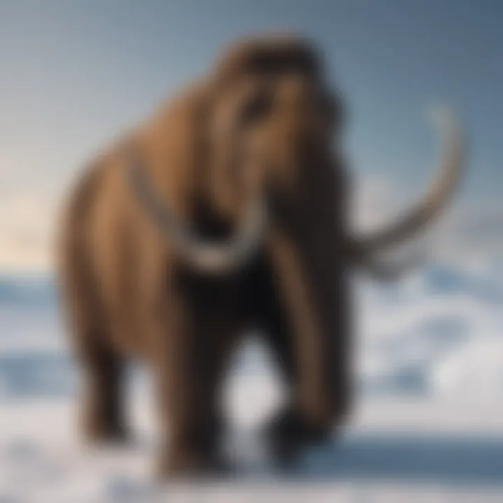 Massive Woolly Mammoth Roaming the Ice Age Tundra