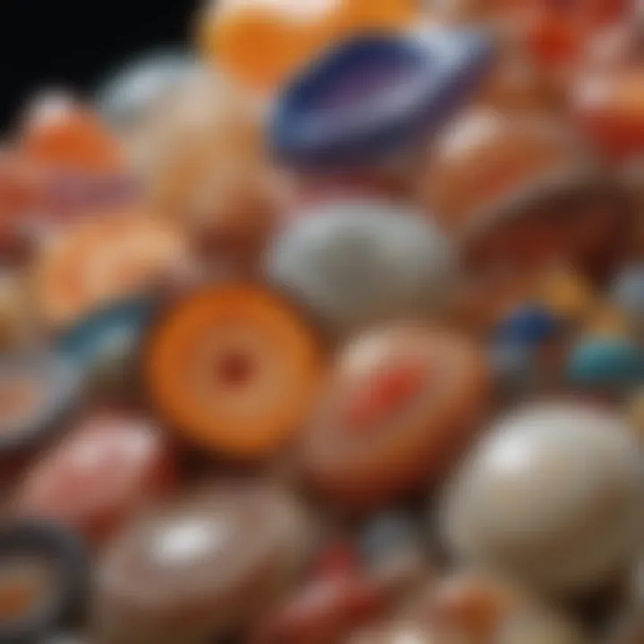Comparison of various agate types and colors