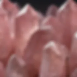Close-up view of authentic rose quartz crystals showcasing their unique pink hues and clarity.