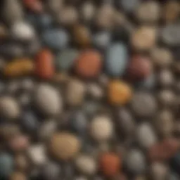 A diverse collection of river rocks showcasing various textures and colors
