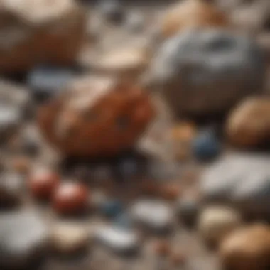 An open field guide on rocks and minerals with a rock specimen beside it