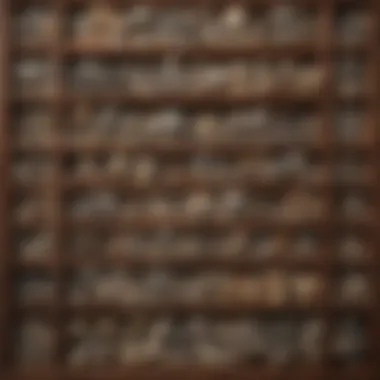 A well-organized rock collection in a wooden display case