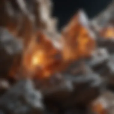 Intricate crystal formations within igneous rocks