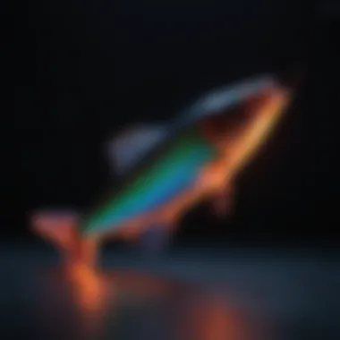 Illuminated fishing lure under blacklight