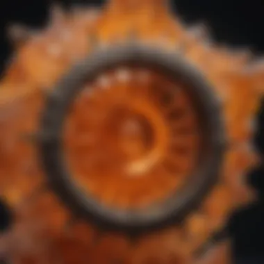 Close-up of intricate orange crystal structure