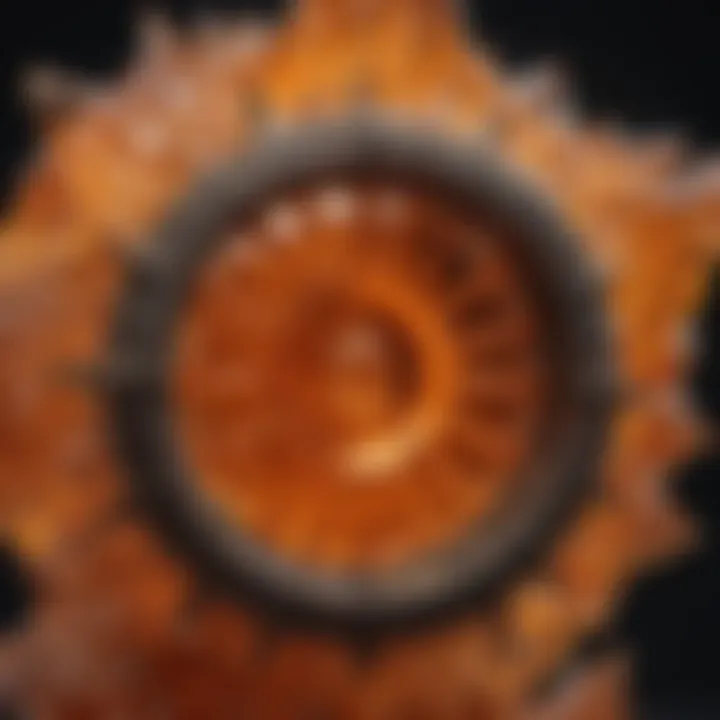 Close-up of intricate orange crystal structure