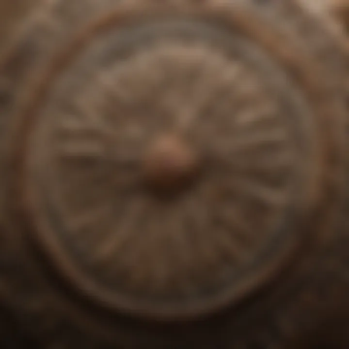 Close-up of intricate patterns on a bulk palm stone