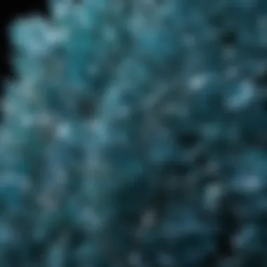 Intricate Patterns in Greenish Blue Crystals Close-up of greenish blue crystal displaying intricate patterns