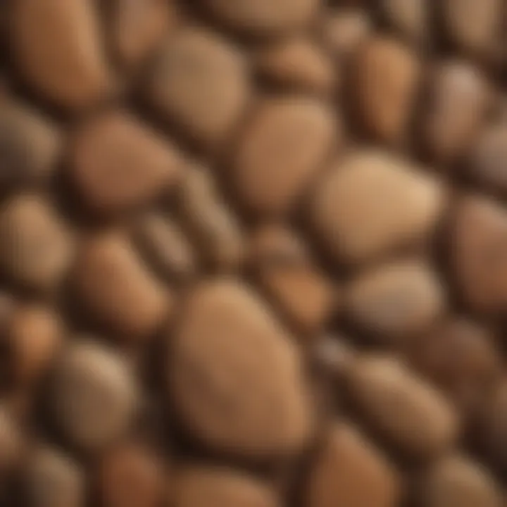 Close-up of the intricate patterns on a smooth brown rock