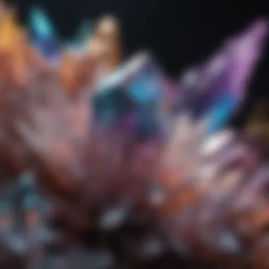 Ethereal Iridescence in Crystal Formation Iridescent Crystal Formation reflecting shimmering colors