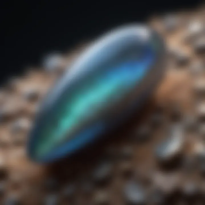 Lightfe specimen with iridescent hues and shimmering effect