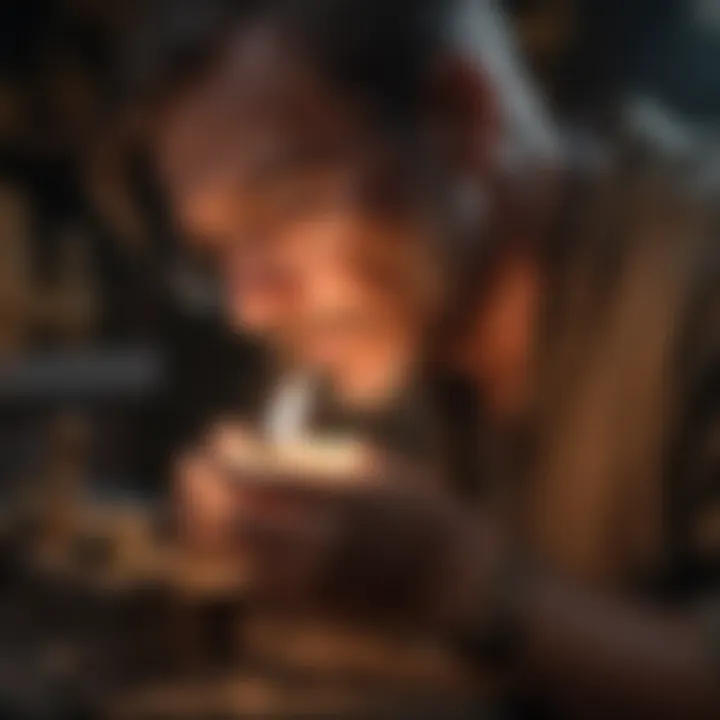 Craftsman using precision torch on jewelry piece