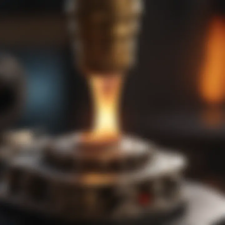 Close-up of flame control mechanism on jewelry torch