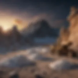 Majestic talc mines under starlit sky