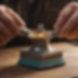 Lapidary flat lap grinder in action