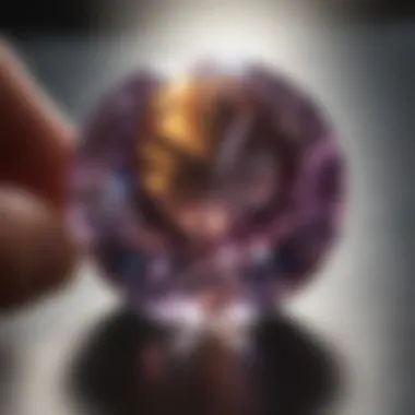 Prismatic gemstone being polished