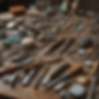 Lapidary tools assortment on a workbench