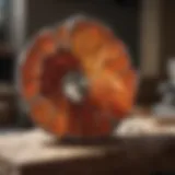 Precisely cutting geological specimen with lapidary trim saw