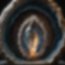 Glistening Crystal Formation Inside Geode Bookend