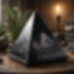 Large shungite pyramid on display