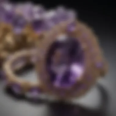 Luxurious Amethyst Jewelry Set featuring polished gemstones in elegant settings
