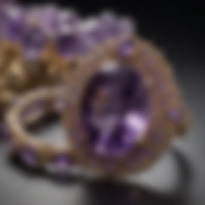 Luxurious Amethyst Jewelry Set featuring polished gemstones in elegant settings