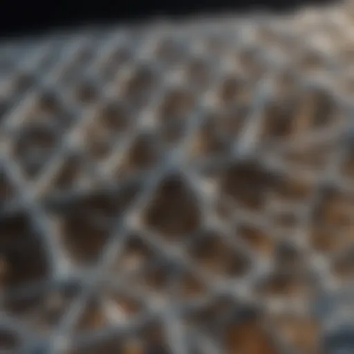 Macro view of intricate crystal lattice structure