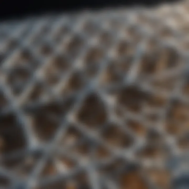 Macro view of intricate crystal lattice structure