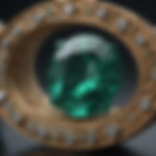 Magnified Emerald through Jeweller's Loupe