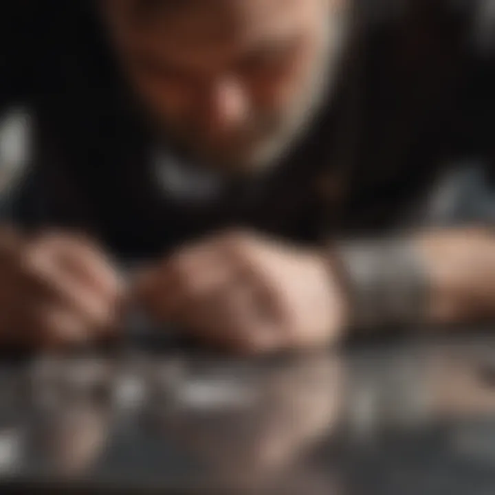 Silversmithing artisan meticulously crafting a silver bracelet