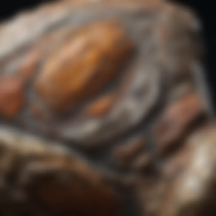 Close-up view of a unique rock specimen showcasing its textures.