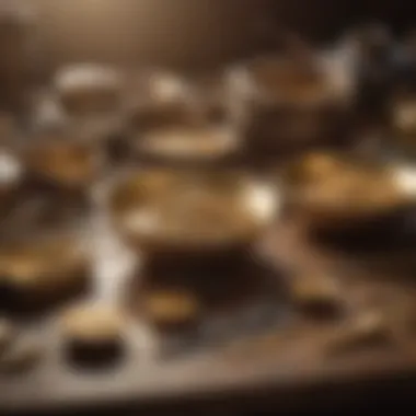 Sleek Gold Prospecting Instruments Modern gold panning tools displayed in a stylish manner