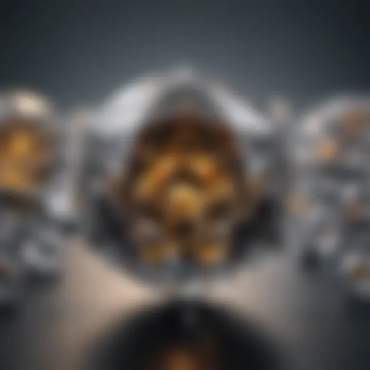 Diagram illustrating the molecular structure of synthetic diamonds.