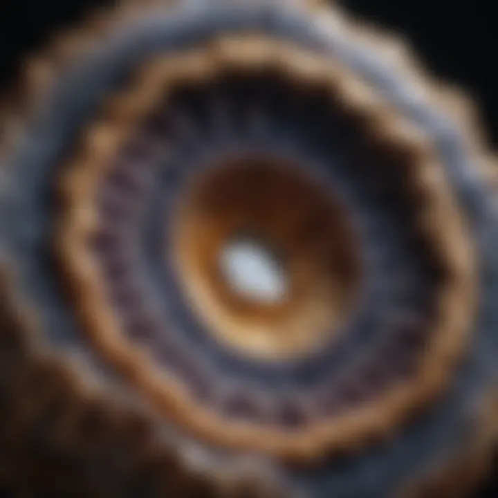 Close-up view of a unique Moroccan geode with intricate details