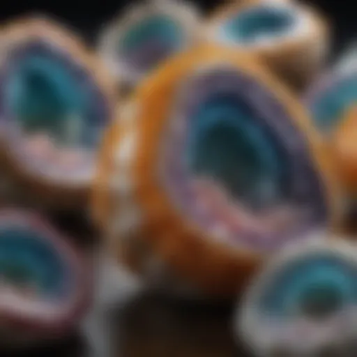 Vibrant Moroccan geode showcasing its stunning crystal formations