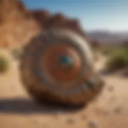 Ancient Ammonite Fossil in Moroccan Desert