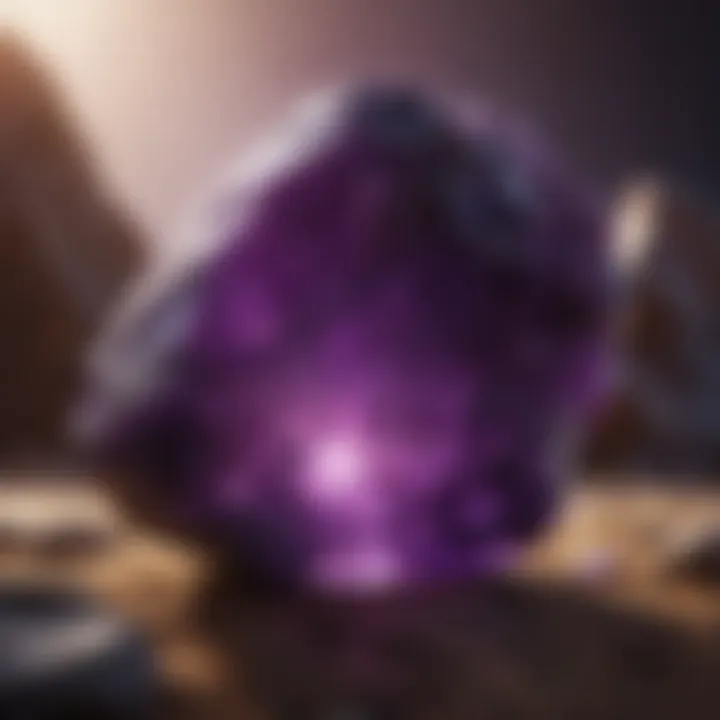 Mystical Aura Surrounding Purple Sparkle Rock